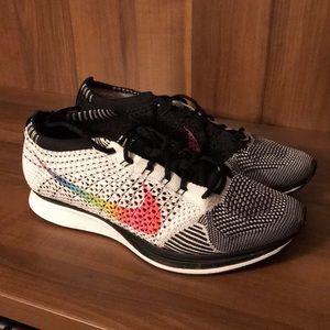 Nike flyknit racer rainbow sneakers 8.5